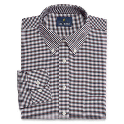 stafford travel wrinkle free oxford long sleeve dress shirt