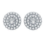1 CT. T.W. Genuine White Diamond 10K White Gold 11mm Stud Earrings