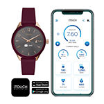 iTouch Connected for Women: Rose Gold Case with Merlot Leather Strap Hybrid Smartwatch (38mm) 13914R-51-B10