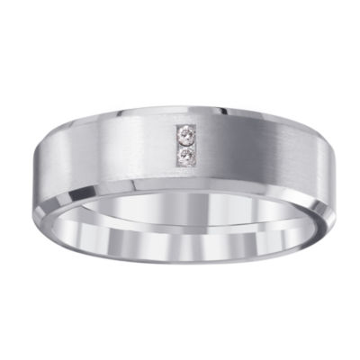 5MM Diamond Accent Genuine White Diamond Titanium Wedding Band JCPenney