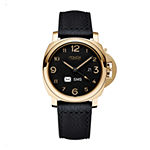 iTouch Connected for Men: Gold Case with Black Leather Strap Hybrid Smartwatch (44mm) 50050G-51-G02