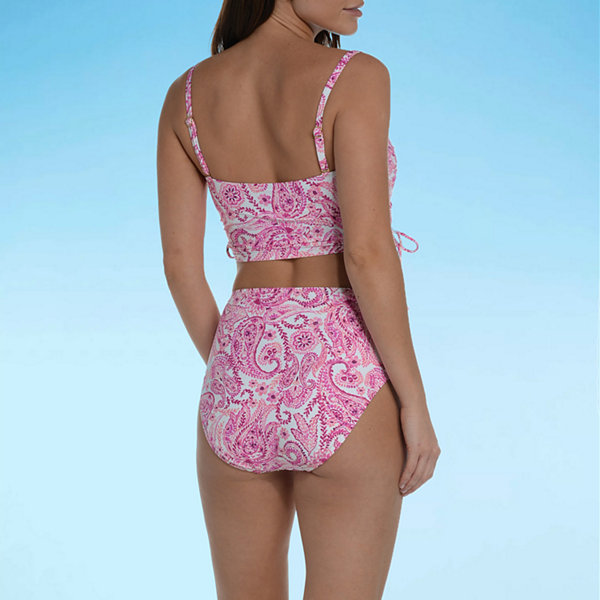 Mynah Shirred Removable Straps Midkini Swimsuit Top