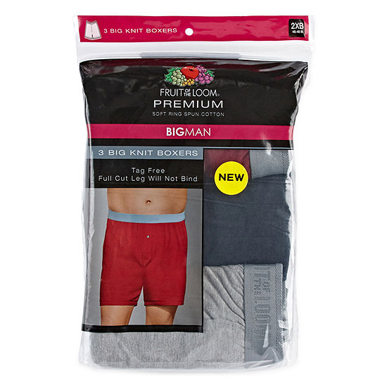 Fruit Of The Loom Premium 3-pc. Boxers-Big-JCPenney, Color: Black Grey ...