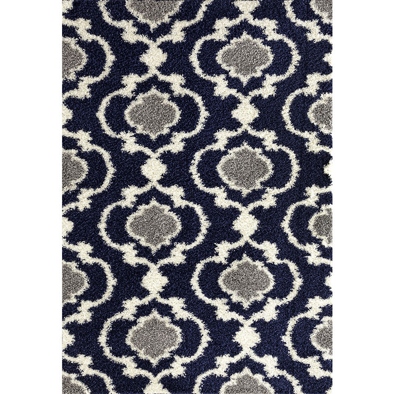 World Rug Gallery Cozy Moroccan Trellis Shag Area Rug 7’10”x10’