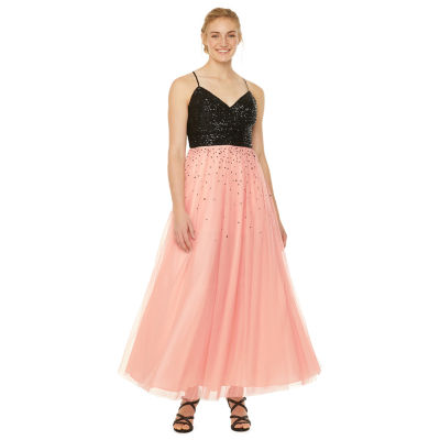 jackie jon sleeveless beaded bodice formal gown