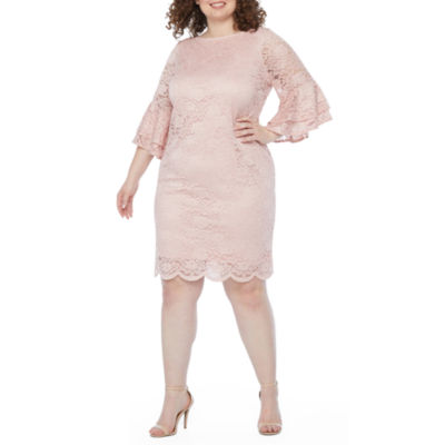 jcpenney plus size pink dresses