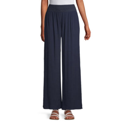 womens wide leg pull on jeans