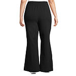 Sports Illustrated Womens Plus High Rise Wide Leg Pull-On Pants