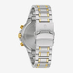 Bulova Mens Chronograph Diamond Accent Two Tone Stainless Steel Bracelet Watch 98d159