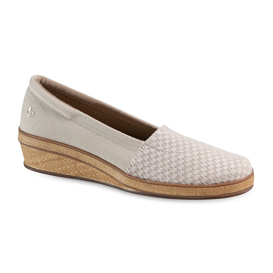 Grasshoppers Junie Wedge Slip On Shoes, Stone, Womens