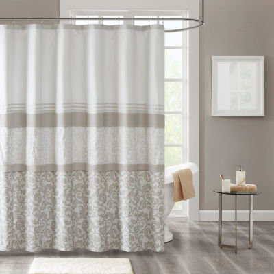 510 Design Lynda Printed And Embroidered Shower Curtain Color