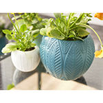 Outdoor Oasis 5" Palm Leaf Polyresin Planter