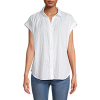 a.n.a Womens Short Sleeve Regular Fit Button-Down Shirt (in 3 colors)