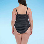 Mynah Striped Tankini Swimsuit Top Plus