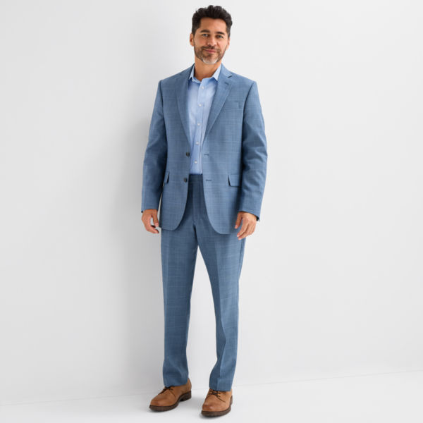 Stafford Coolmax All Season Ecomade Classic Fit Plaid Suit Separates