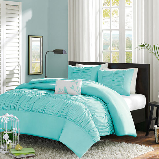 Mi Zone Cristy Ruched Duvet Cover Set