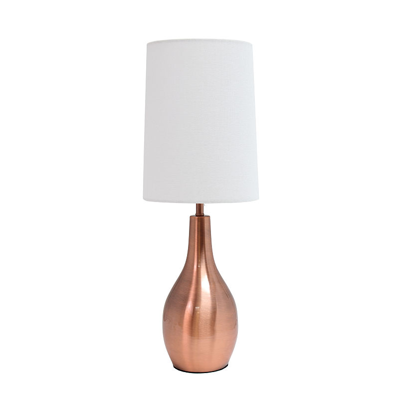 Simple Designs 1 Light Tear Drop Table Lamp, Yellow