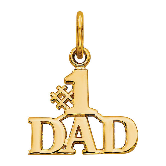 #1 Dad Mens 14K Gold Pendant