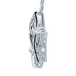 Star Of David Womens 1/10 CT. T.W. Genuine White Diamond Sterling Silver Star Pendant Necklace