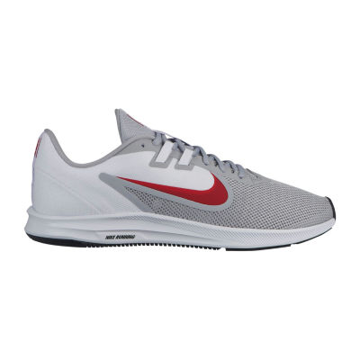 nike grey and red running shoes