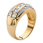 DiamonArt® Mens 1 1/3 CT. T.W. White Cubic Zirconia 14K Gold Over Silver Square Fashion Ring