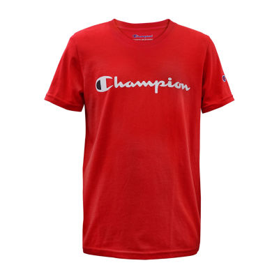 boys red champion shirt