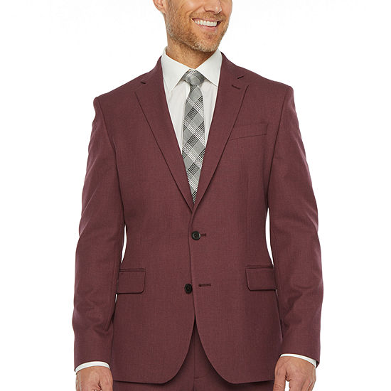 JF J.Ferrar 360 Stretch Slim Fit Suit Jacket, Color: Berry - JCPenney