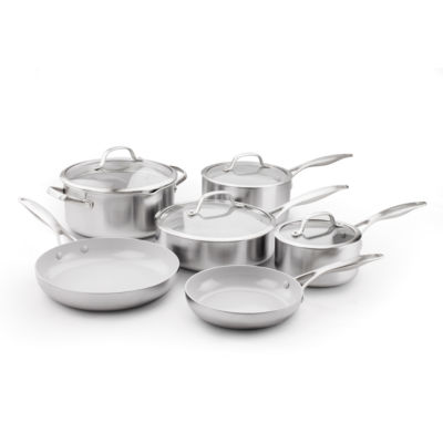 GreenPan Venice Pro 10-pc. Stainless Steel Cookware Set CC000018-001, Color: Stainless Steel 