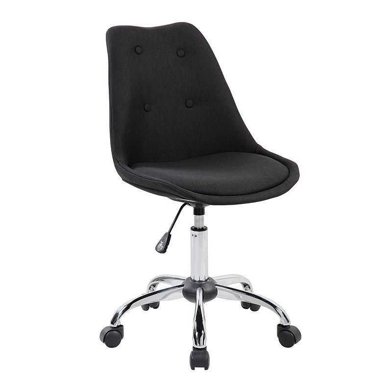 Armless Task Chair with Buttons Black - Techni Mobili