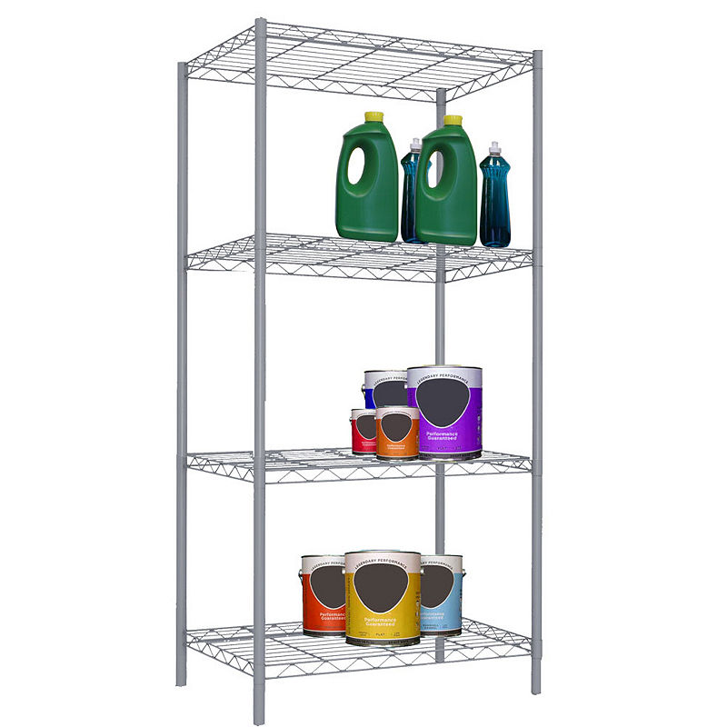 Sunbeam 4 tier wire shelving storage unit, 46 inch grey