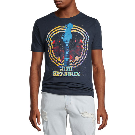 Jimi Hendrix Mens Crew Neck Short Sleeve Regular Fit Graphic T-Shirt