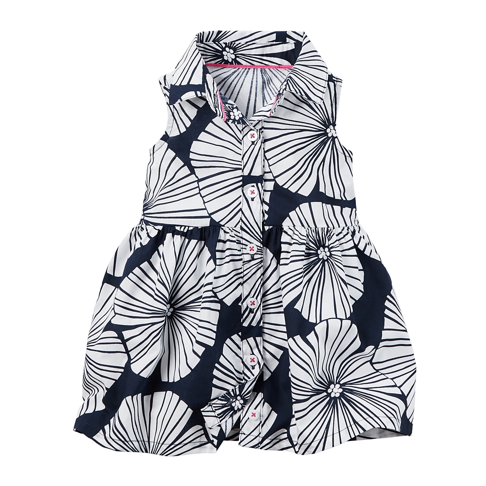 Carter's® Sleeveless Navy Flower Print Dress   Baby Girls newborn 24m