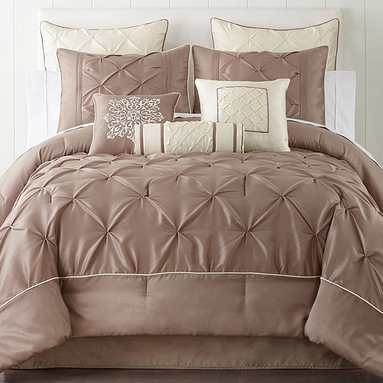 Home Expressions Genevieve 7 Pc Comforter Set Color Taupe Jcpenney