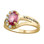 Artcarved Personalized Multi Color Stone 14K Gold Oval Band