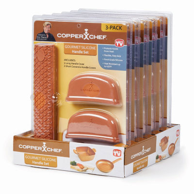 As Seen On TV Copper Chef Gourmet Silicone Handle Set 3pc. Mitt + Pot