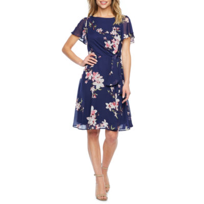 r & k originals short sleeve floral fit & flare dress