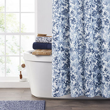 Fieldcrest Speckle Shower Curtain, Cobalt Blue Shower Curtain Set