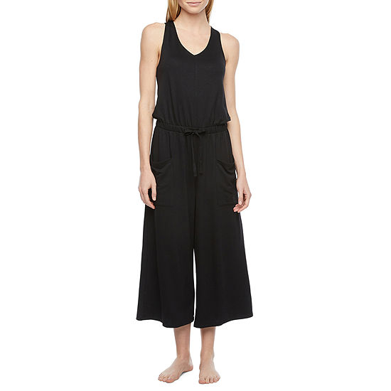 Ambrielle Womens French Terry Jumpsuit