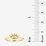 Diamond Addiction Womens Diamond Accent Lab Grown White Diamond 10K Gold Evil Eye Stackable Ring