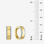 Diamond Addiction 1/10 CT. T.W. Genuine White Diamond 14K Gold Over Silver Hoop Earrings