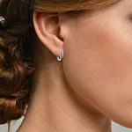 Diamond Addiction 1/10 CT. T.W. Genuine Black Diamond Sterling Silver Hoop Earrings