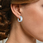 Diamond Addiction 1/10 CT. T.W. Genuine White Diamond Sterling Silver Hoop Earrings