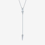 Diamond Addiction Lariat Style Womens 1/10 CT. T.W. Genuine White Diamond Sterling Silver Triangle Y Necklace