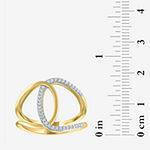 Diamond Addiction Double C Link Womens 1/10 CT. T.W. Genuine White Diamond 14K Gold Over Silver Cocktail Ring
