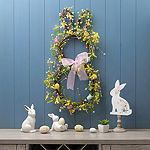 Glitzhome 24.5" Easter Bunny Shaped Personalized Wreath