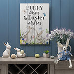 Glitzhome 18" Easter Wooden Bunny Wall Sign