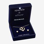 Sparkle Allure Light Up Box 2-pc. Cubic Zirconia 14K Gold Over Brass Heart Jewelry Set