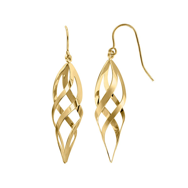 14K Yellow Gold Double Twist Drop Earrings - JCPenney