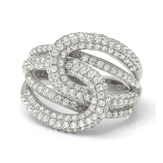Cubic Zirconia Sterling Silver Knot Ring - JCPenney