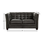 Bangor Leather Upholstery Collection Track-Arm Upholstered Loveseat